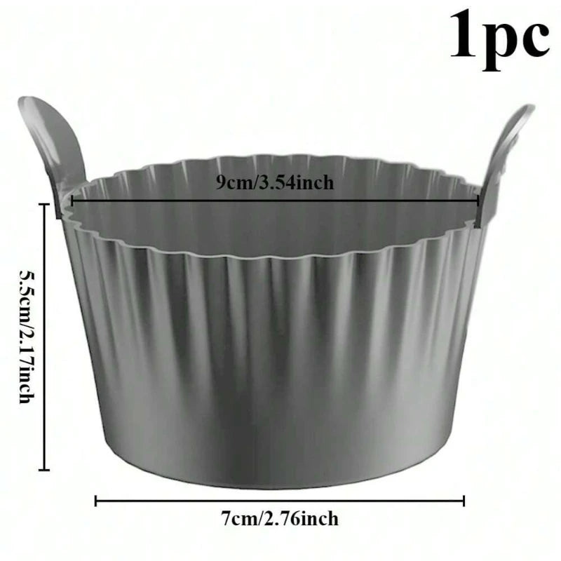 Reusable Silicone Air Fryer Liners and Baking Cups Accessories for Eggs Cakes Meatballs Non-Stick Kitchen Baking Tools Oasis Select Gray 1pc