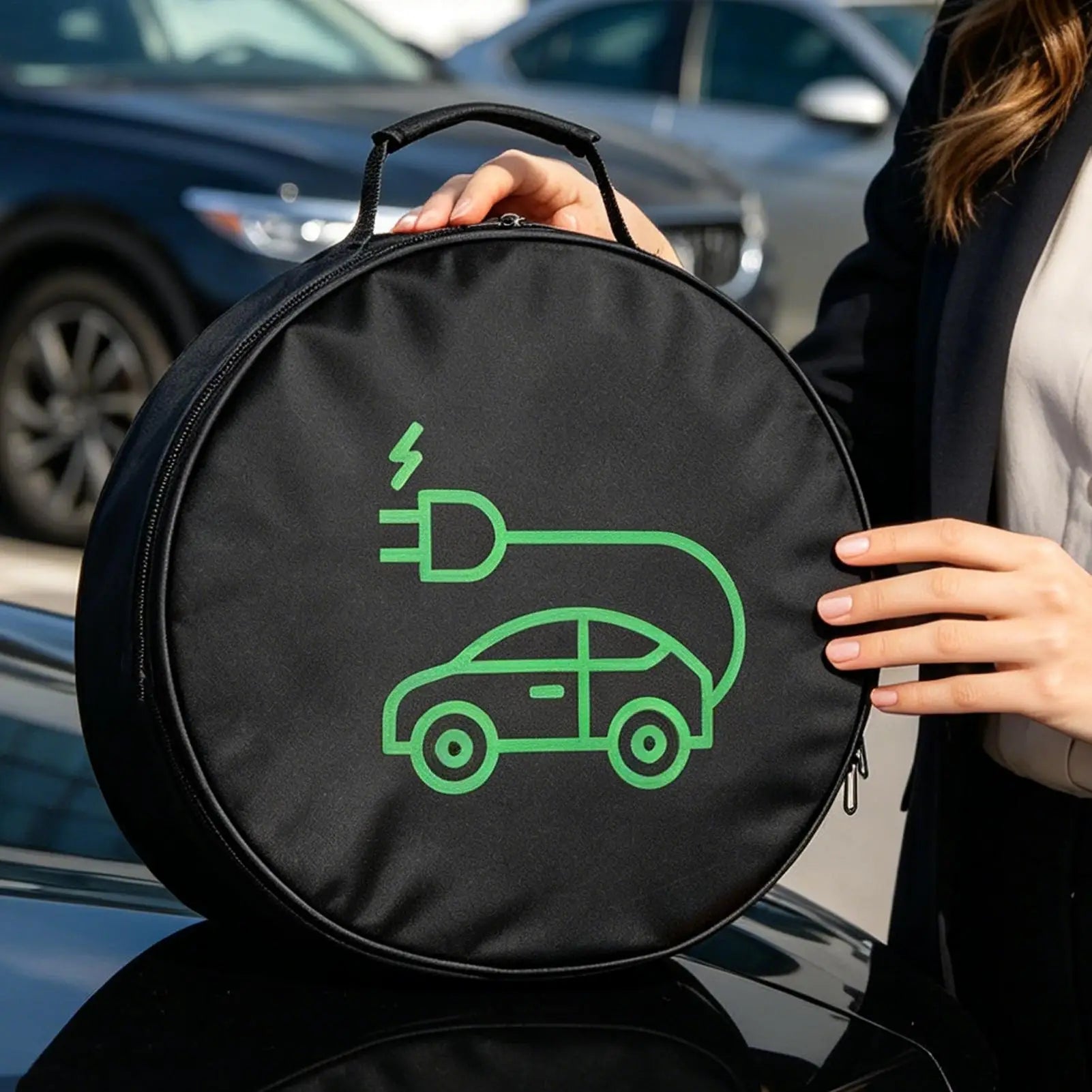 EV Charging Cable Storage Bag Electric Car Charger Box Charging Organizer Jumper Cable Bag Waterproof Fire Retardant Organizer Oasis Select