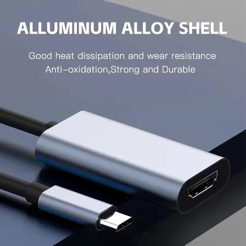 TYPE C to HDMI-Compatible 4K Adapter USB C USB3.1 Male to HDTV Female Converter Cable for Laptop Tablet TV MacBook Oasis Select