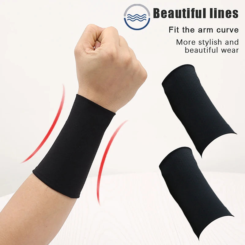 1Pair Elastic Wristband Breathable Summer Ice Silk Cooling Sweat-absorbent Sports Cycling Running Wrist Straps Oasis Select