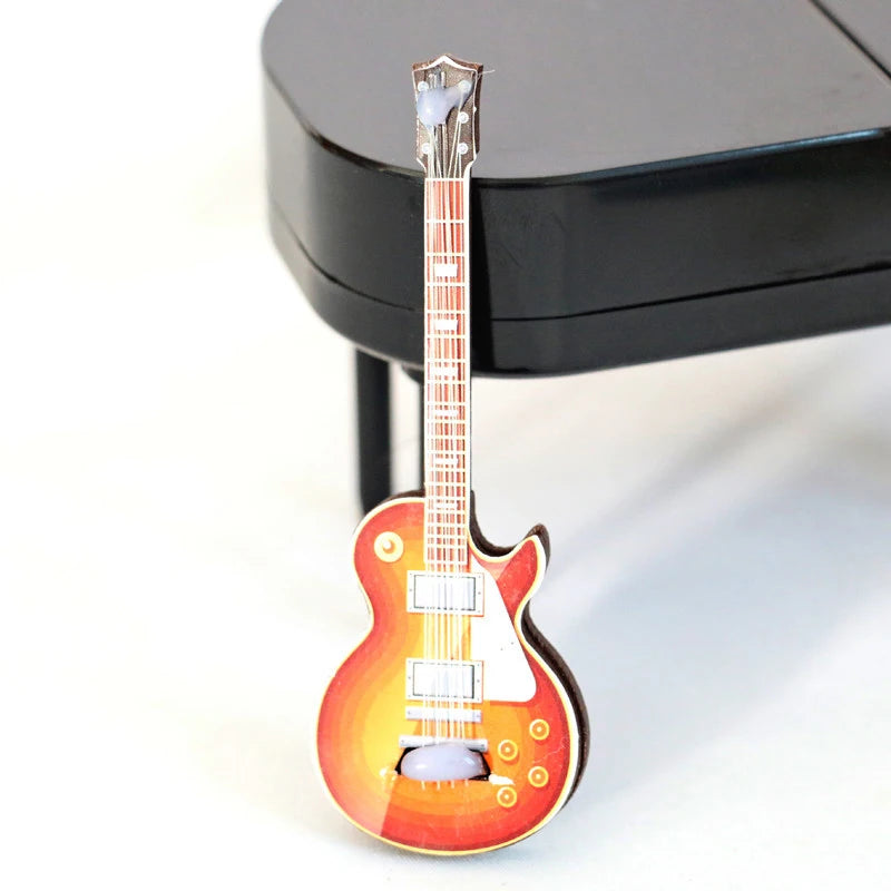 1/12 Dollhouse Guitar Toy Miniature Accessories Dollhouse Musical Instrument Model Home Decoration Accessories Children's Gifts Oasis Select Brown