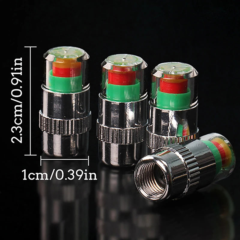 4Pcs/Set Car Tire Pressure Indicator Tire Pressure Gauge Alert Monitoring Valve Cap Sensor For External Valve Detection Oasis Select