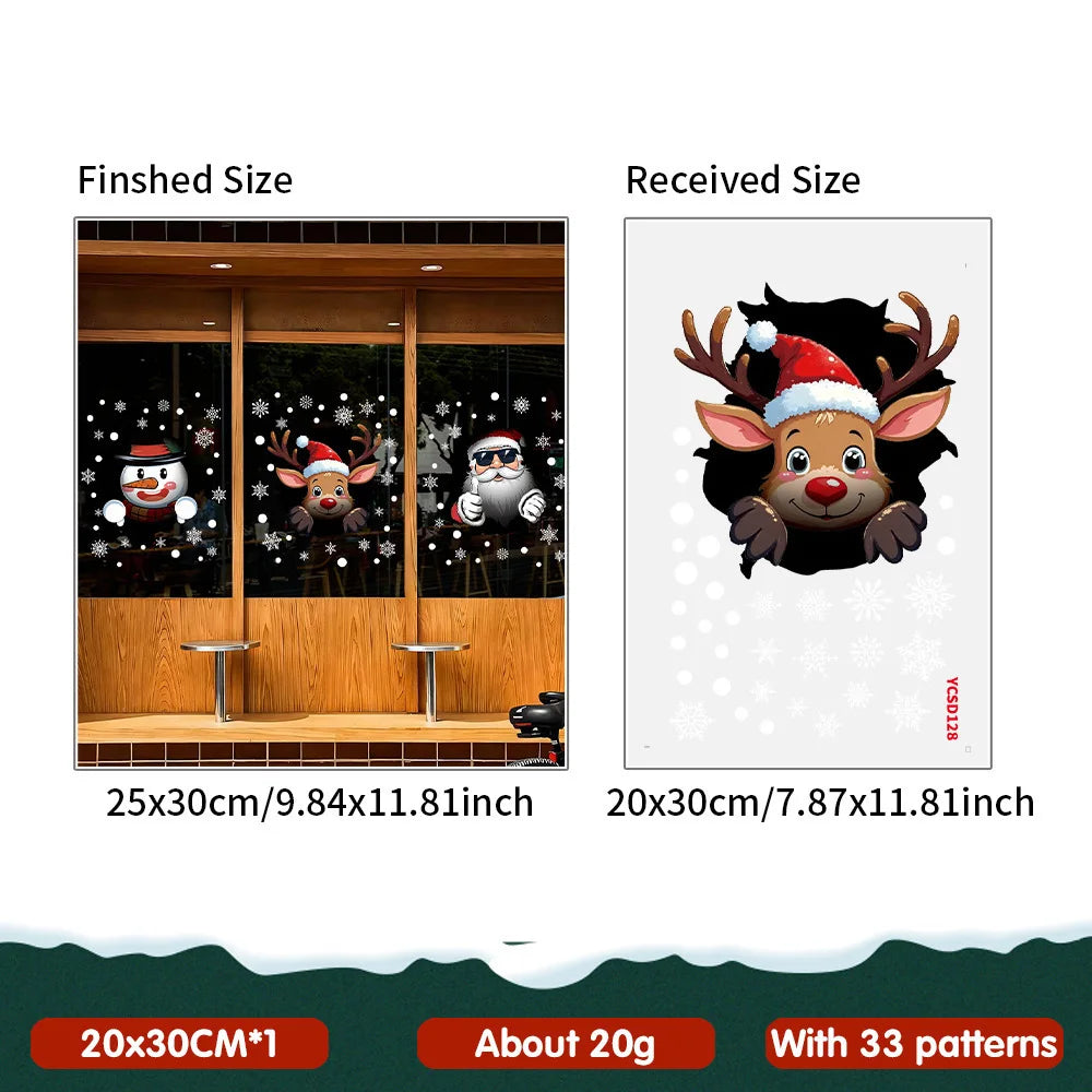 Christmas Static Stickers Door Stickers Scene Decoration Window Glass Decoration Festive Atmosphere Oasis Select YCSD128
