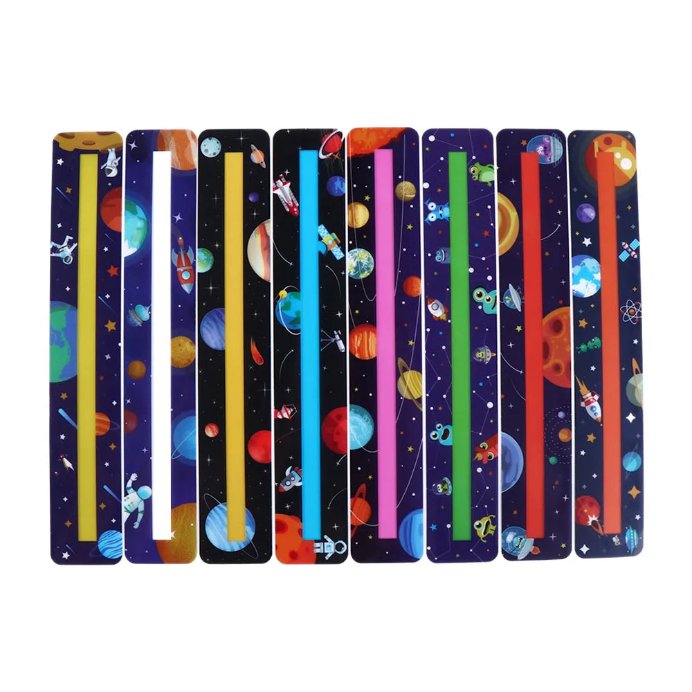 8 Pcs/set Guided Reading Strips Reading Asst Highlighter Strips Highlight OverLays Bookmarks for Children Adult Student Oasis Select B