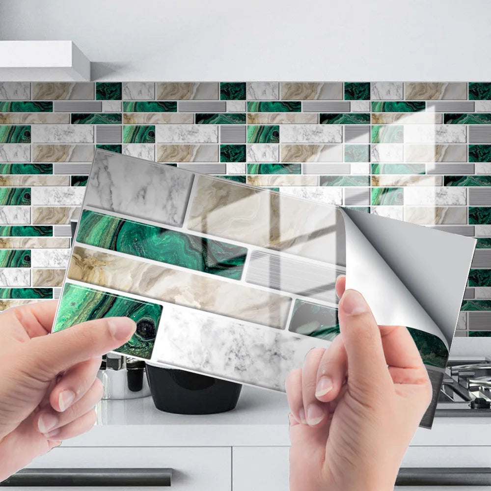 Wall Stickers Home Renovation Crystal Tiles Self-adhesive Flooring Kitchen Oil Resistant Decorative Tiles Material PVC Oasis Select