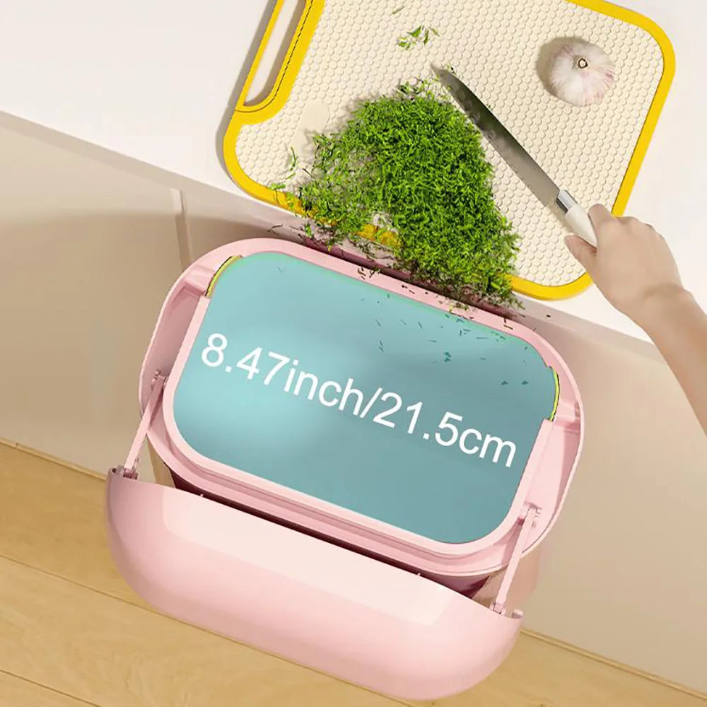 Compost Bin Kitchen for Counter Top or Under Sink, Plastic Hanging Trash Can with Lid, Wall Mounted Garbage Can for Bathroom, Oasis Select