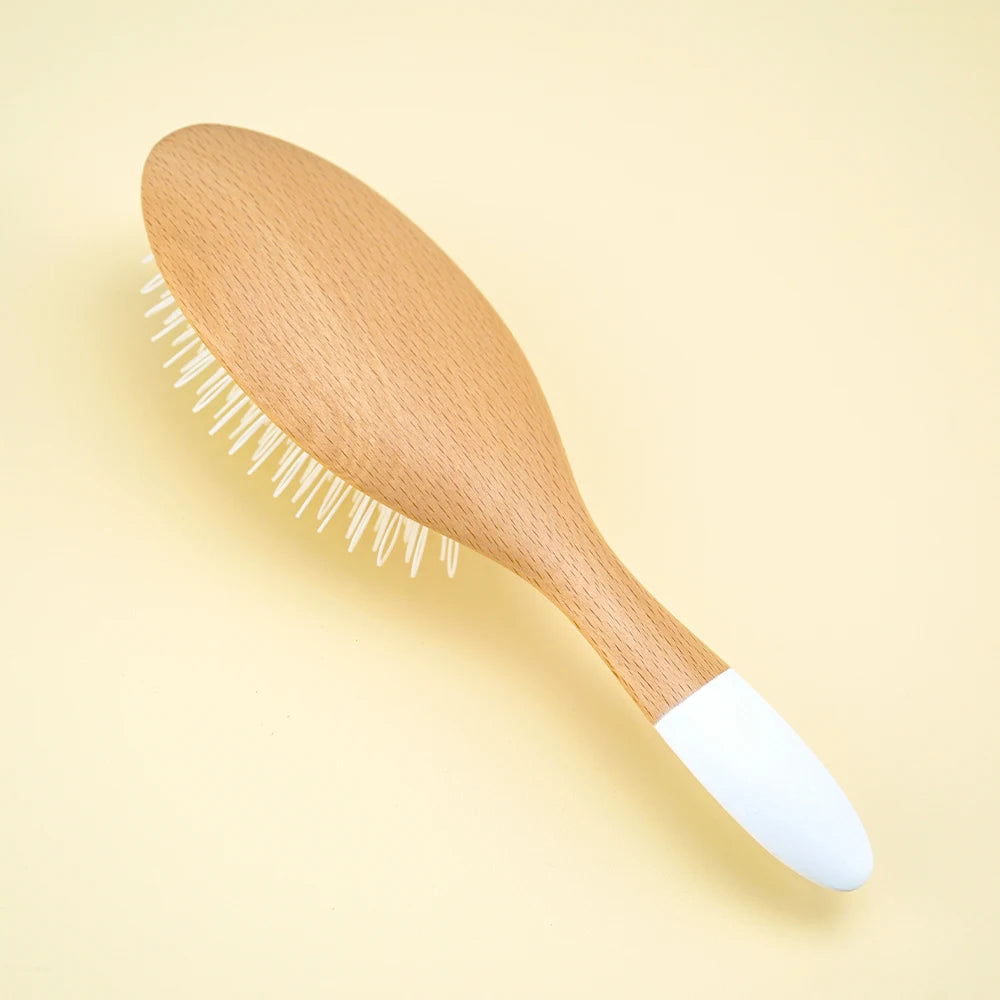 Natural Wood Air Cushion Hair Brush – Gentle Bristles