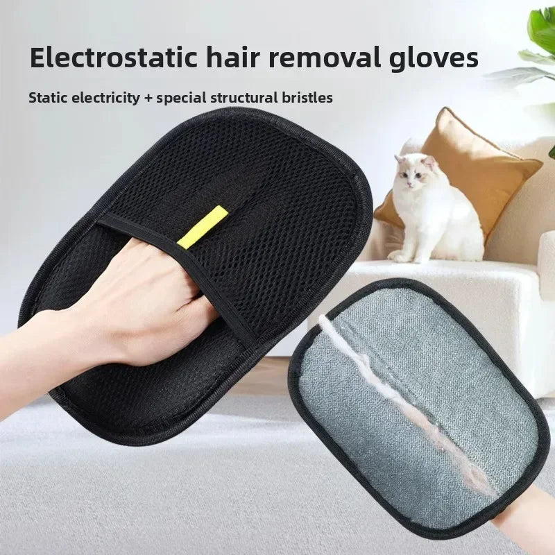 Reusable Double Sided Grooming Glove Pet Hair Removal Tool Static Fur Remover for Cats Dogs Carpets Furniture Cleaning Oasis Select