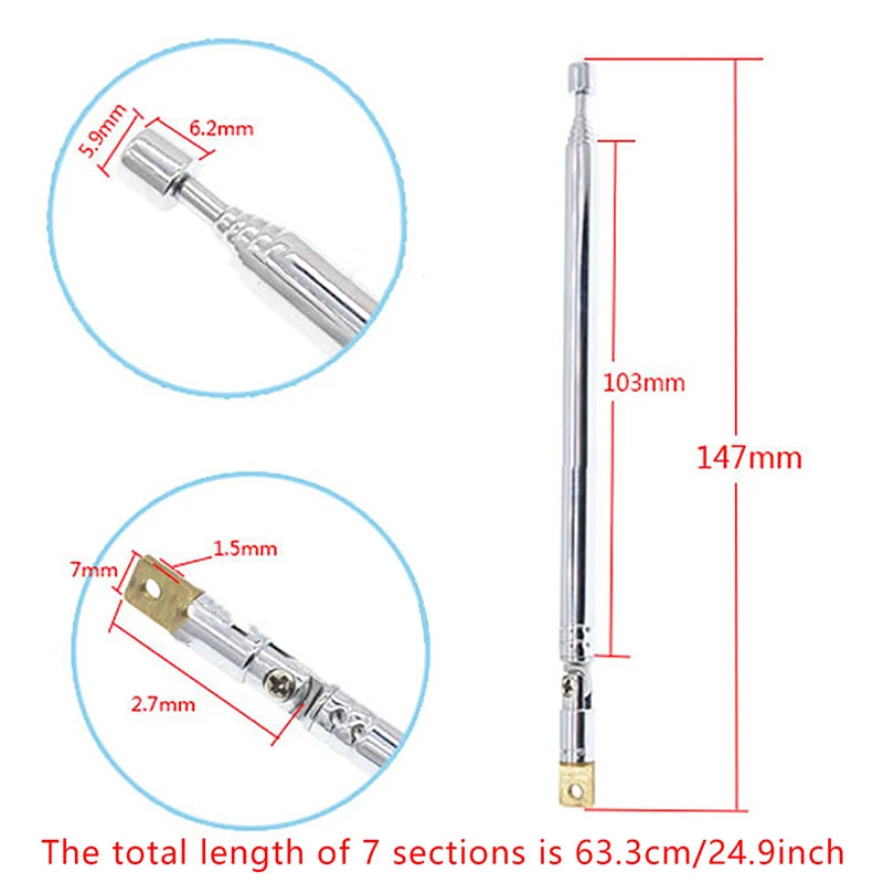 1Pc 7 Sections Car Radio cassette recorder Telescopic TV Antenna Radio For Car Aerial dab radio receiver Oasis Select
