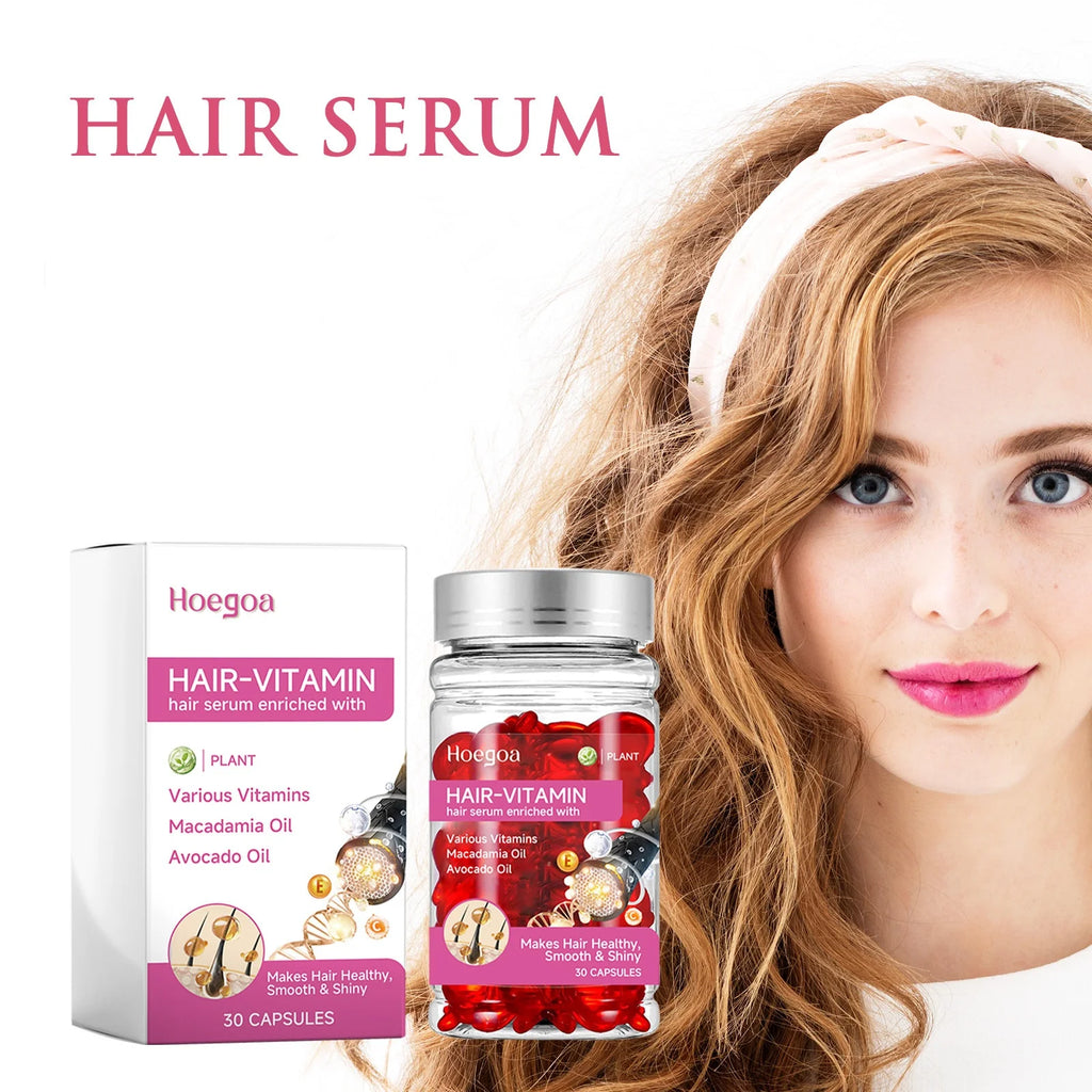 HOEGOA Vitamin Hair Growth Serum Capsules 30pc – Scalp Oil Hair Growth Serum Oasis Select 60pcs Boxed