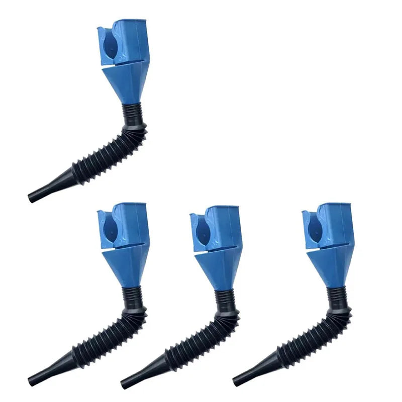 1/2/4/6pcs Blue Universal Plastic Multi-Function Wide Mouth Large Funnels Flexible Draining Tool Snap Funnel For Automotive Oil Oasis Select 4pcs