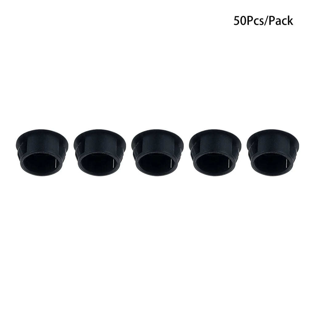 50Pcs Plastic Blanking End Caps Hole Plugs 5mm–32mm Black/White