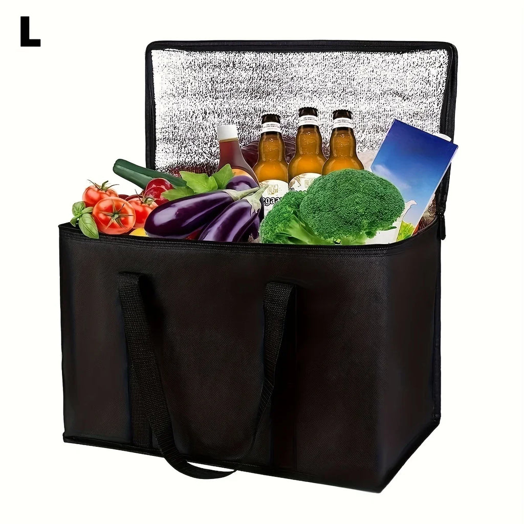XL/Large Insulated Bag: Keep Food Hot & Cold For Hours - Grocery Tote, Soft Cooler Bag, Pizza Warmer Lightweight & Sturdy Zipper Oasis Select L