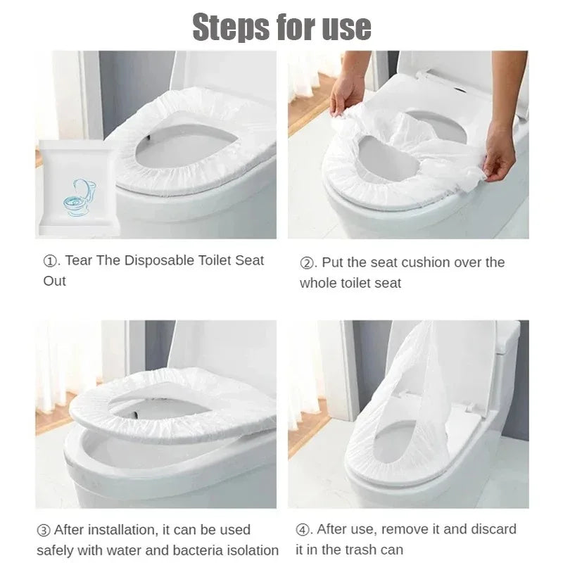 50/20/10pcs Portable Disposable Toilet Seat Cover Waterproof Non-woven Protective Cover Seat Cushion Travel Camp Hotel Bathroom Oasis Select