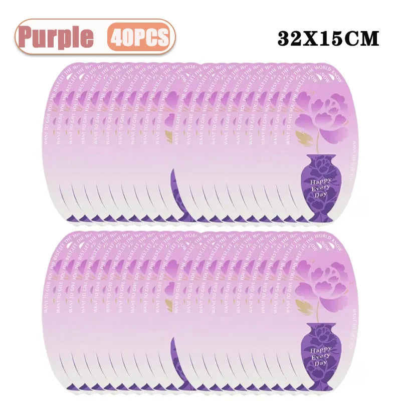 Simple Elegant Valentine Flower Bouquet Box Foldable Handheld Design Easy Carry Gift for Home Party Wedding Celebration Romance Oasis Select Purple-40PCS