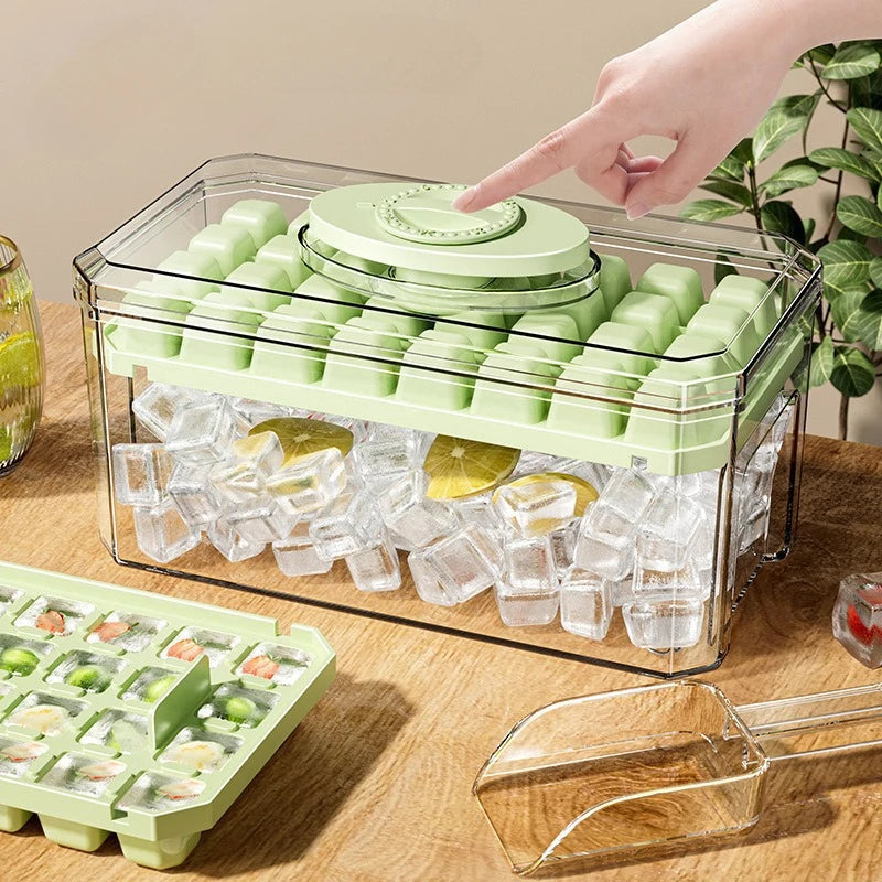 Press Type Ice Cube Mold Ice Cube Tray with Storage Box Silicone Molds Beer Quick-freeze Home Gadgets Kitchen Accessories Oasis Select