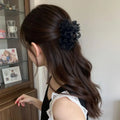 1pc New High-Quality Rose Flower Elegant Petal Claw Clip Light Luxury Fashion Shark Clip Claw Clip Exotic Hair Clip Oasis Select Black