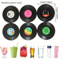 6pcs Vinyl Record Coasters Absorbent Retro Style Home Decor Hot Coffee Cup Placement Pads Effective Protection of The Desktop Oasis Select 6pcs random