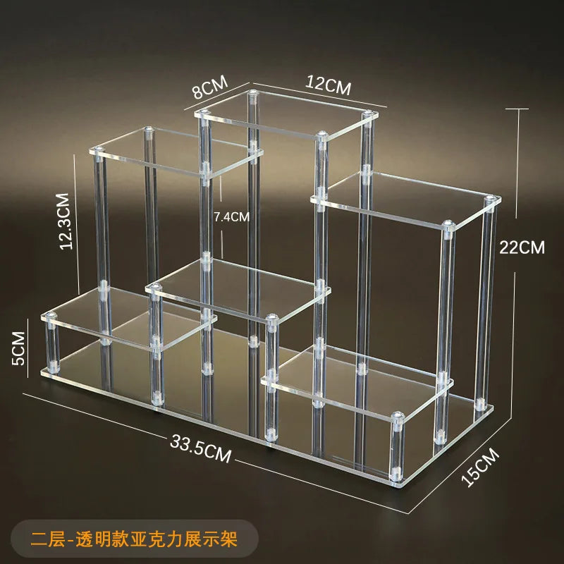 Acrylic Multi-Layer Tiered Display Rack & Storage Shelf