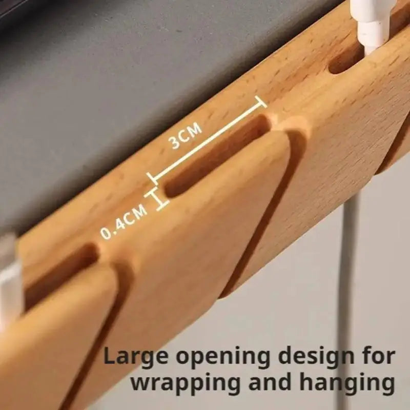 Solid Wood Desktop Cable Organizer – Cord & Cable Manager