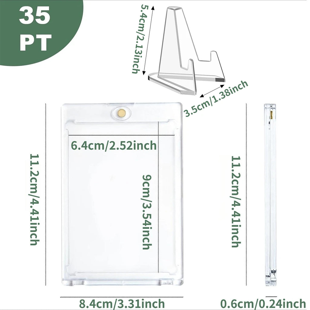 5/10/15 PCS 35pt Magnetic Card Holders with Stand – Hard Case for MTG & Sports Cards, UV Protection, Instant Desktop Display Oasis Select