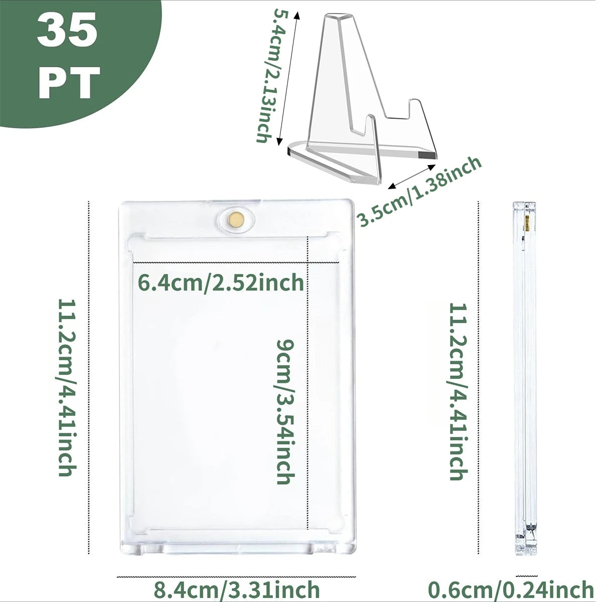 5/10/15 PCS 35pt Magnetic Card Holders with Stand – Hard Case for MTG & Sports Cards, UV Protection, Instant Desktop Display Oasis Select