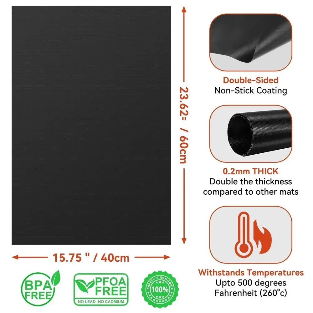 Reusable Non-Stick Oven Liners, Heat Resistant Teflon Protector Mat for Bottom of Electric & Gas Oven, Grill Mats for Roasting Oasis Select