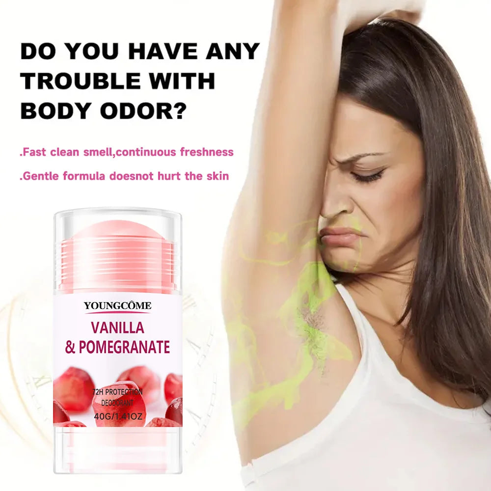 Aluminum Free Deodorant for Women 1/5 Count Pomegranate and Lemon Verbena 72 hour odor protection Whole Body Deodorant Sticks Oasis Select