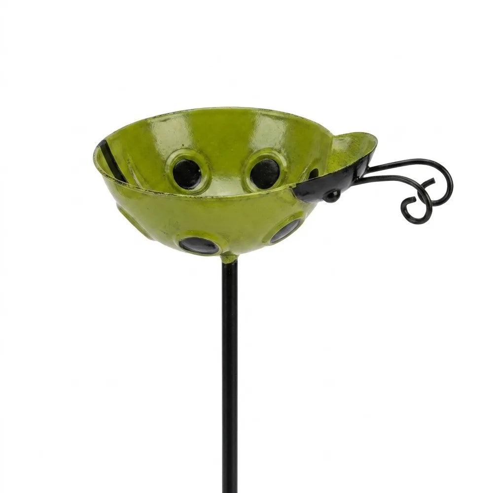 Handcrafted Bee Watering Station Rust-resistant Ground Insert Bird Bath Stake Water Dispenser Iron Art Metal Garden Stake Oasis Select Green