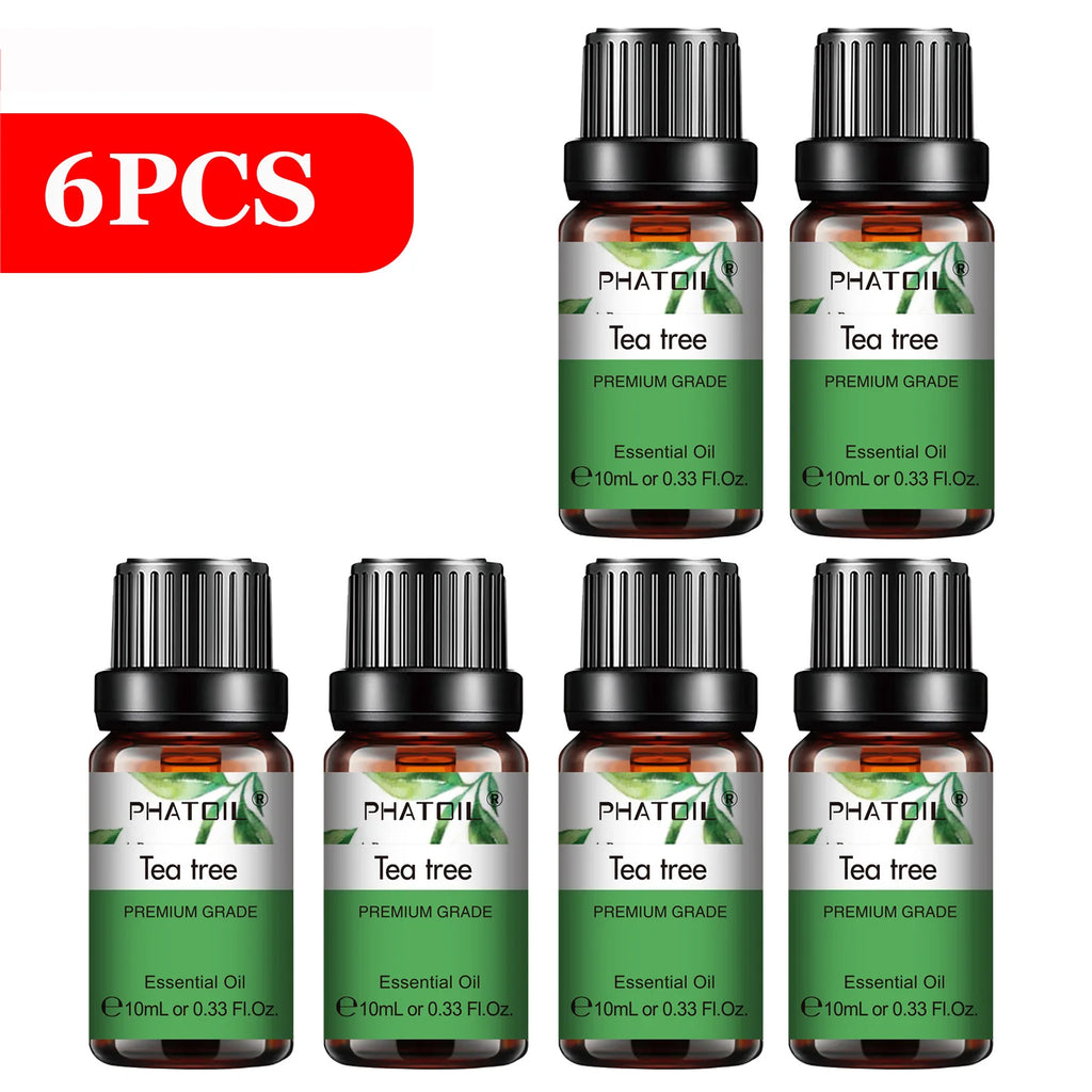 PHATOIL 6-Piece Pure Essential Oil Set – Diffuser & Aromatherapy