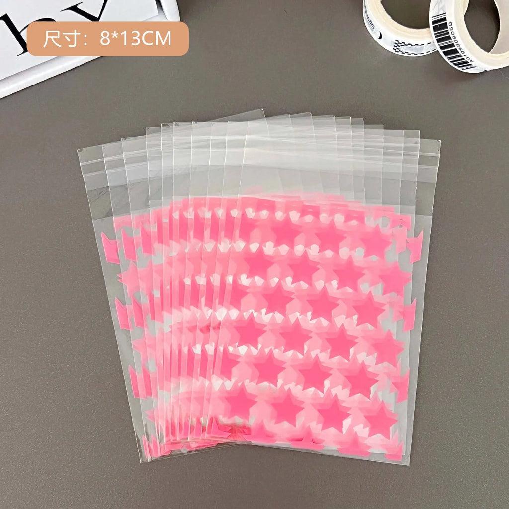 Clear Opp Gift Packaging Bag With Star & Circle Print - A Convenient Way to Store and Display Your Accessories Oasis Select D 50pcs