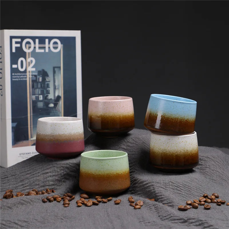 200ml Gradient Ceramic Coffee Cup - Espresso Cup + Latte Cup + Milk Mug, Heat-Resistant Matte Glaze Teacup for Cafes & Home Use Oasis Select