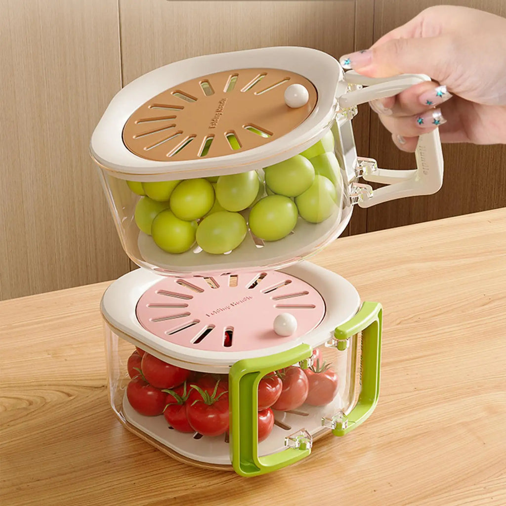 Fruit Washing Bowl Drain Basket Fruit Drainer Container with Foldable Handle Food Strainer Thickened Fruit Plate Strainer Bowl Oasis Select