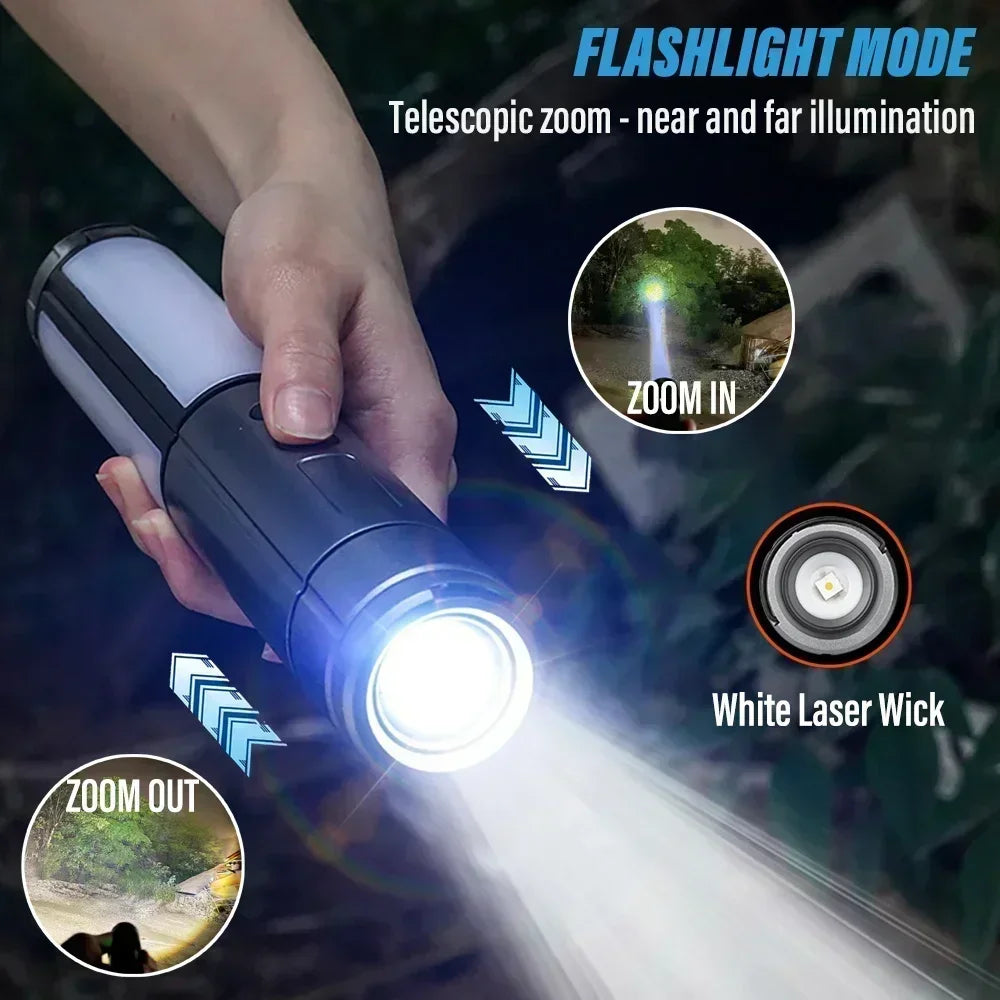 2-in-1 LED Camping Lantern & Zoom Flashlight | Rechargeable