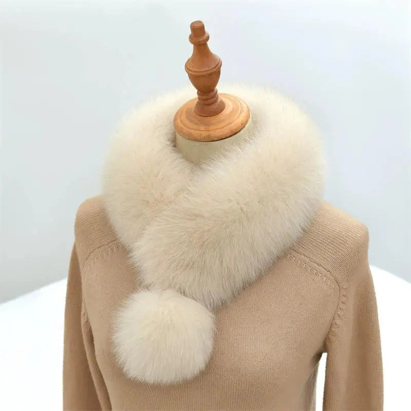 Women's Velvet Faux Fur Collar Scarf – Soft, Warm & Elegant