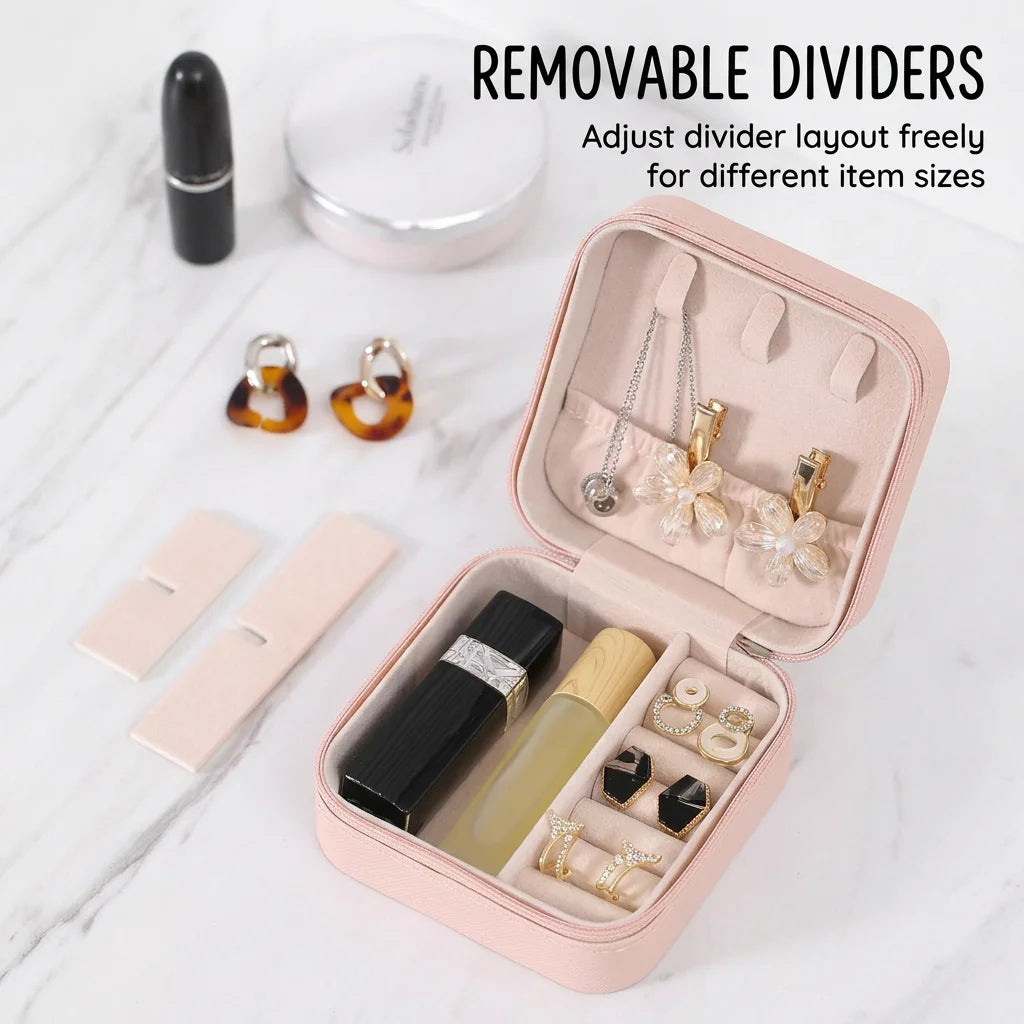 Mini PU Jewelry Organizer Box – Travel Case for Women