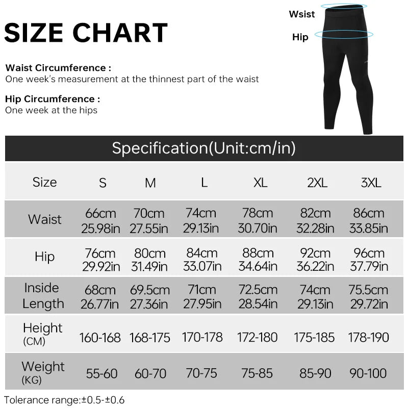 X-TIGER Men's Bike Pants Winter Warm Mountain Bicycle Tights With Back Pockets Coolmax 5D Gel Padded Cycling Long Trousers Oasis Select