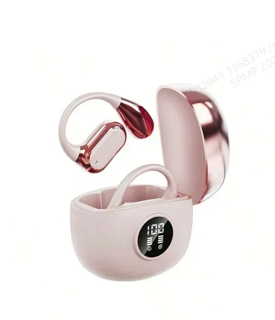 Original TWS clip-on sports headphones fasion comfortable headset music deep bass hanging Earbuds Apply to smartphones Oasis Select pink