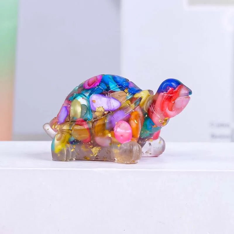 Turtle Natural Crushed Stone Decorative Ornament Crystal Raw Stone Animal Resin Drip Glue Craft Creative Jewelry Accessories Oasis Select 5