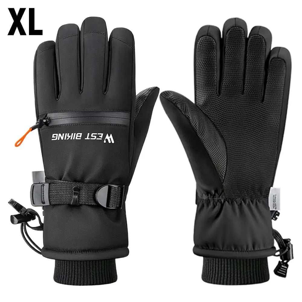 Winter ski gloves for men and women waterproof windproof warmth thickened anti-slip touch screen riding driving gloves Oasis Select Black XL