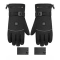 Heating Gloves Electric Heated Winter Waterproof Skiing Gloves Touch Screen Motorbike Racing Riding Gloves Cold Protection Oasis Select black