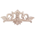 Wood Appliques And Onlays Natural Furniture Wall Door Woodcarving Decorative Long Flower Wooden Figurines Frame Oasis Select 16x7.5cm