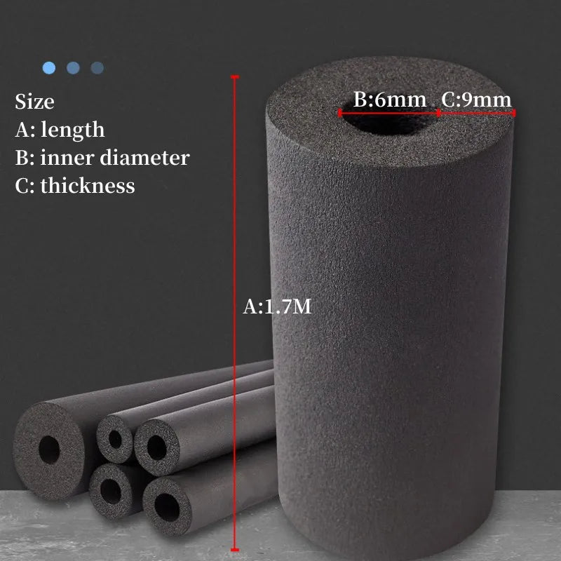6-32MM Rubber Sponge Tube Air Conditioner Solar Water Heater Water Pipe Sleeve 1.8m Thermal Insulation Thermal Insulation Pipe Oasis Select Inner diameter 6mm