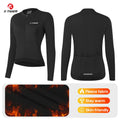 X-TIGER Winter Cycling Jersey Woman Warm Cycling Jacket Long Sleeve Jersey Full Zipper Female Mountain Road Bicycle Clothes Oasis Select Black XL