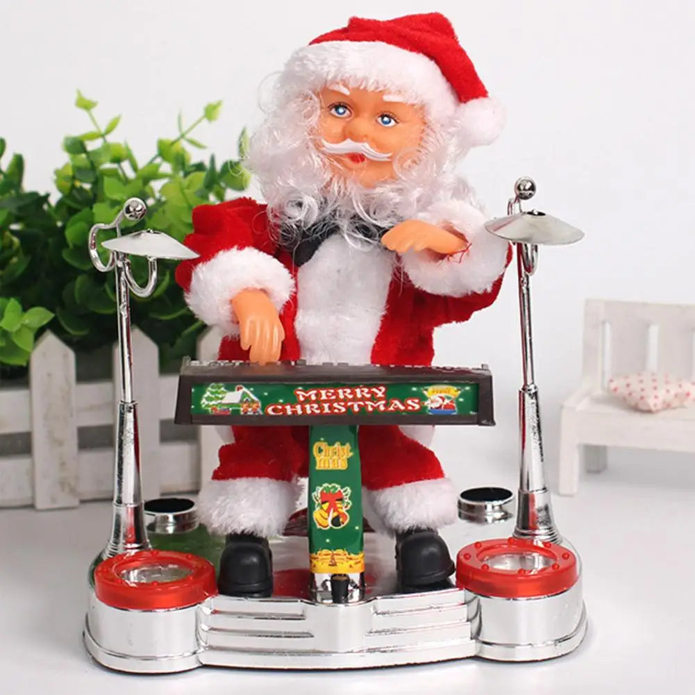 European Style Electric Santa Claus Music Instrument Playing Xmas Toy Christmas Decoration Children's Home Gift Oasis Select