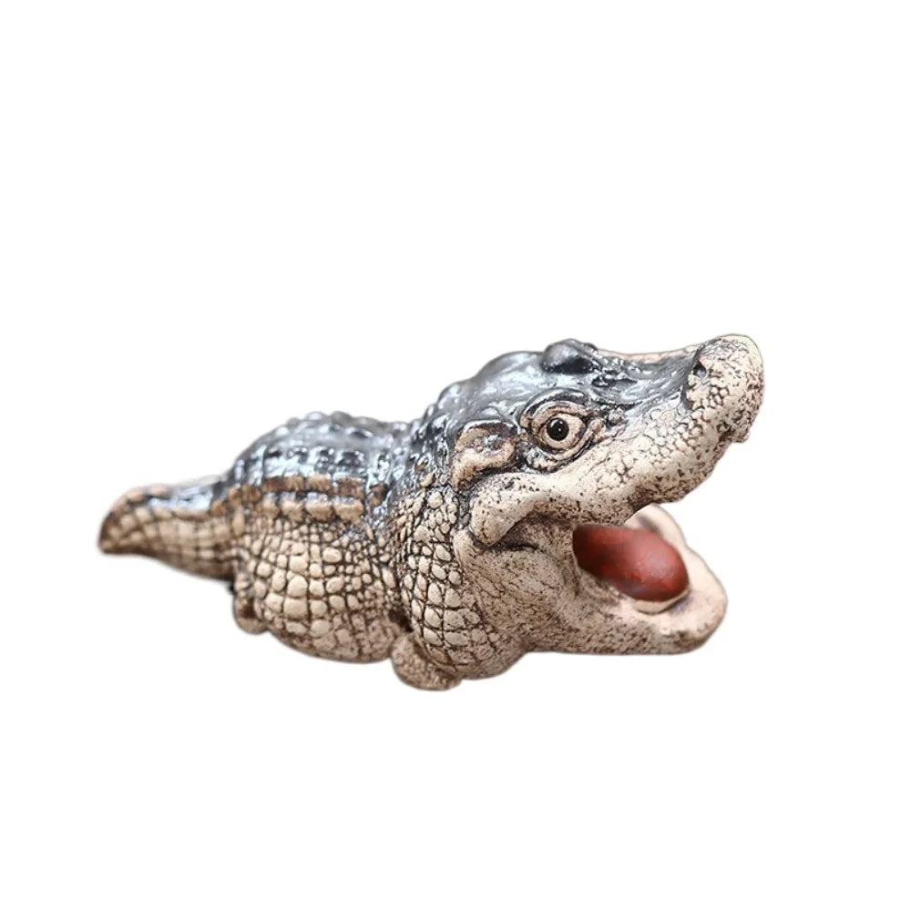 Cute Mini Crocodile Tea Pet Multipurpose Resin Crocodile Ornaments Crocodile Statue Tea Ceremony Tea Play Home Boutique Oasis Select B
