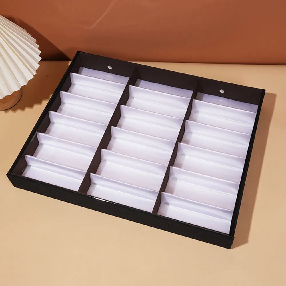 18-Slot Eyeglass & Sunglass Storage Display Case Organizer