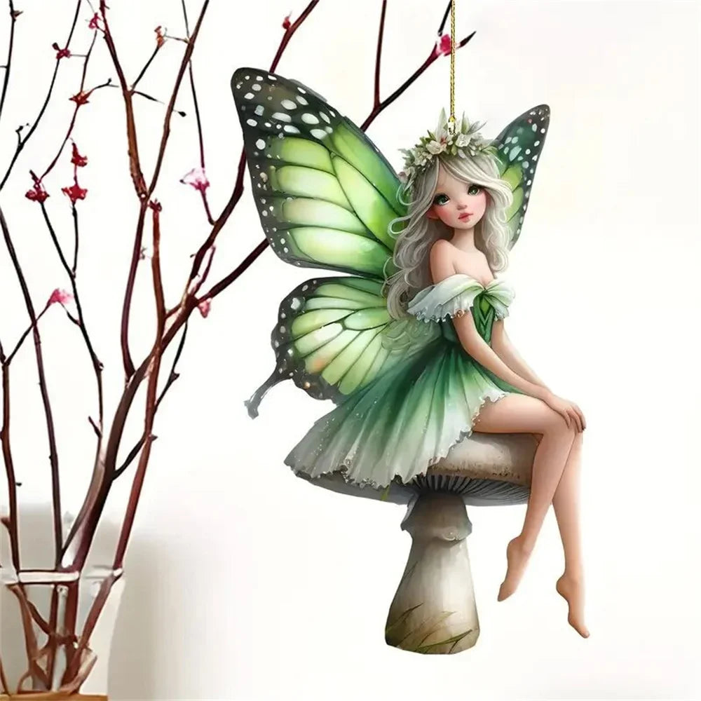 Acrylic Elf & Butterfly Fairy Pendant – Bag, Car & Home Décor