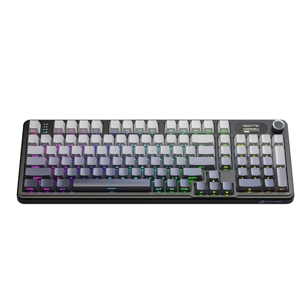 Attack Shark X98 Pro Mechanical Keyboard 3-Mode Wireless (BT/2.4G) Gasket Mount Hot-Swap RGB & TFT Screen | 4000mAh 80% Layout Oasis Select
