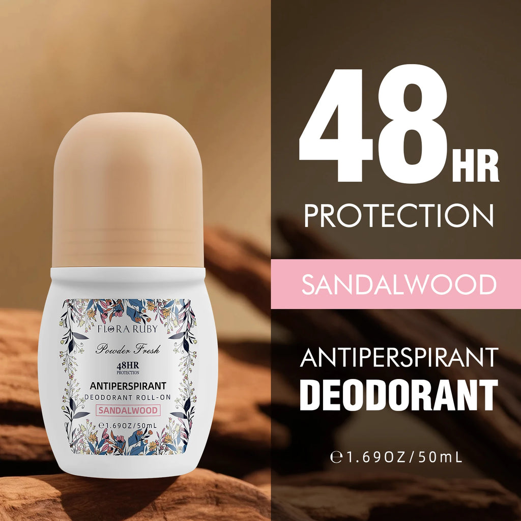 50ml Roll On Deodorant Whole Body Anti Sweat Deodorant Roller Ball Balm Refreshing Fragrance Underarm Armpit Body Remove Odor Oasis Select SANDALWOOD